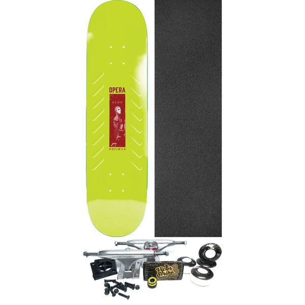 Opera Skateboards Clay Kreiner Grooves Safety Yellow Skateboard Deck EX7 - 8.5" x 32" - Complete Skateboard Bundle
